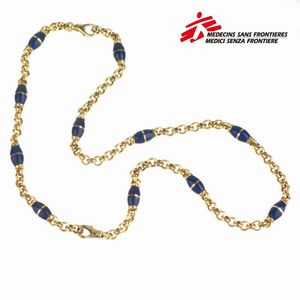 COLLANA A CATENA ROLLO CON LAPISLAZZULI  - Asta Gioielli  - Associazione Nazionale - Case d'Asta italiane