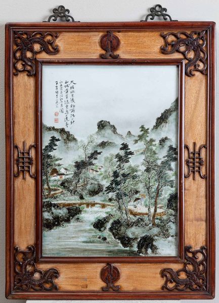 Placche in porcellana raffiguranti le quattro stagioni con iscrizioni, Cina, Repubblica, XX secolo  - Asta Fine chinese works of art - Associazione Nazionale - Case d'Asta italiane