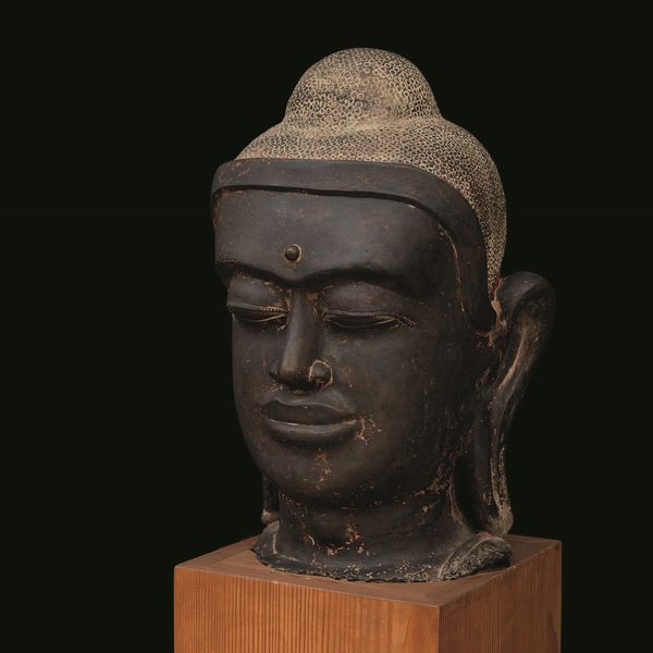 Grande e magnifica testa di Buddha in bronzo, Cambogia/Laos, XV secolo  - Asta Fine chinese works of art - Associazione Nazionale - Case d'Asta italiane