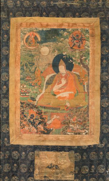 Thangka finemente dipinto su seta con figura di Lama centrale e altre divinit, Tibet, XVIII secolo  - Asta Fine chinese works of art - Associazione Nazionale - Case d'Asta italiane