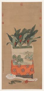 Quattro dipinti su seta raffiguranti soggetti naturalistici e iscrizioni, Cina, Dinastia Qing, XIX secolo  - Asta Fine chinese works of art - Associazione Nazionale - Case d'Asta italiane