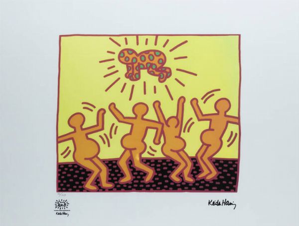 KEITH HARING Reading (USA) 1958 1990 New York (USA) : Senza titolo  - Asta Grafica - Associazione Nazionale - Case d'Asta italiane