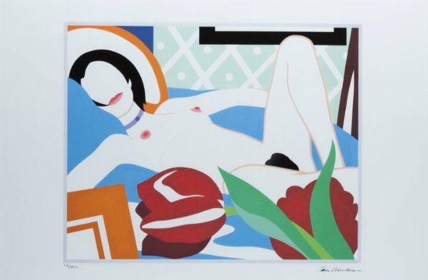 TOM WESSELMANN Cincinnati (USA) 1931 - 2004 New York (USA) : Nuda tra i fiori  - Asta Grafica - Associazione Nazionale - Case d'Asta italiane