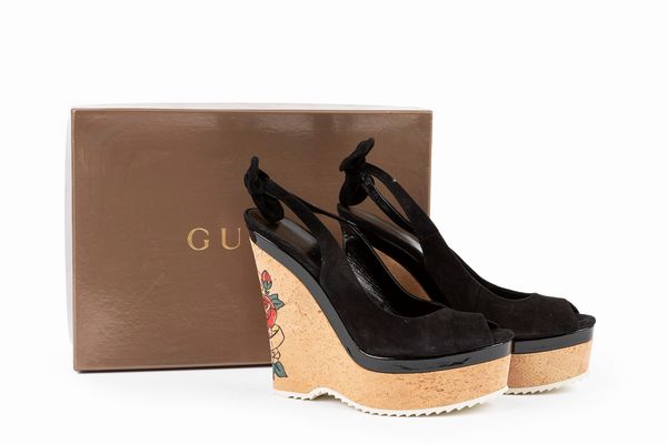 GUCCI : Sandalo con plateau  - Asta Luxury Fashion - Associazione Nazionale - Case d'Asta italiane