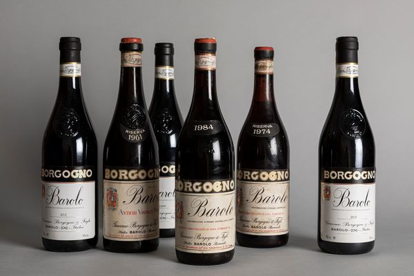 Piemonte : Barolo Borgogno (6 BT, periodo 1996-2013, 1 bottiglia per annata)  - Asta Monografica vini Borgogno dal 1931 al 2014 - Associazione Nazionale - Case d'Asta italiane