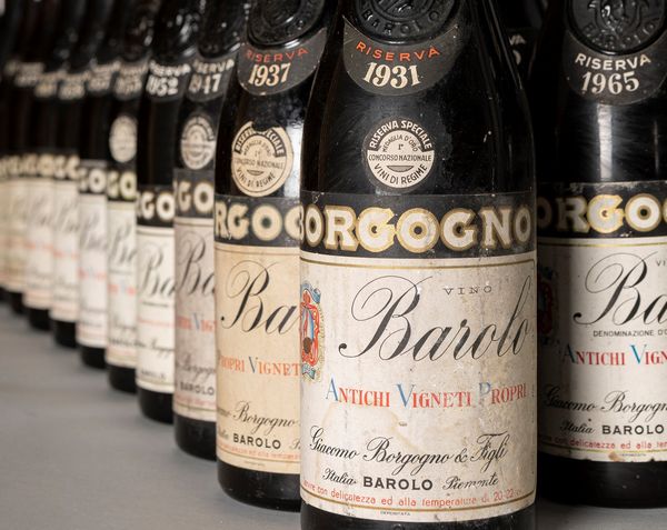 Piemonte : Verticale Storica Barolo Borgogno N. 5 (60 BT)  - Asta Monografica vini Borgogno dal 1931 al 2014 - Associazione Nazionale - Case d'Asta italiane