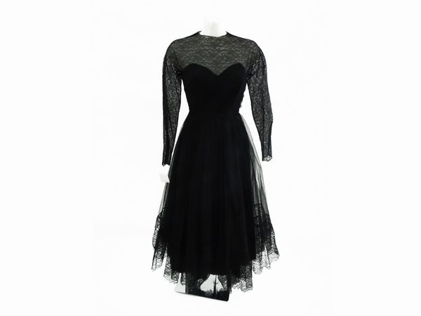 Abito in pizzo nero  - Asta Abiti e accessori vintage  - Associazione Nazionale - Case d'Asta italiane