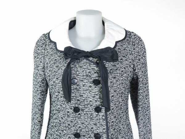 Cappotto in lana bianca e nera  - Asta Abiti e accessori vintage  - Associazione Nazionale - Case d'Asta italiane