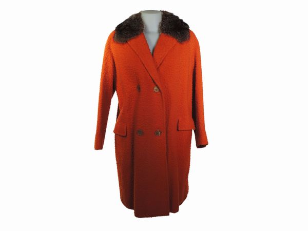 Cappotto in lana arancione  - Asta Abiti e accessori vintage  - Associazione Nazionale - Case d'Asta italiane