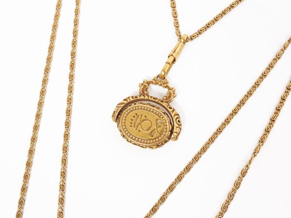 Collana multifilo in metallo e vetro, Goldette  - Asta Abiti e accessori vintage  - Associazione Nazionale - Case d'Asta italiane