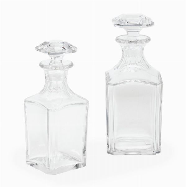 Baccarat due bottiglie da liquore Perfection in cristallo trasparente  - Asta L'Arte della Tavola - Associazione Nazionale - Case d'Asta italiane
