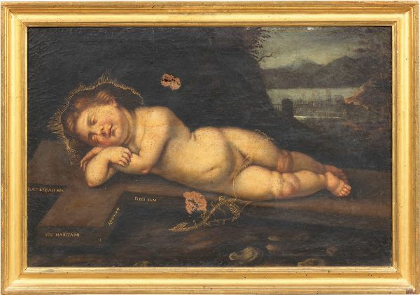 Ges Bambino addormentato sulla croce  - Asta Importanti Sculture e Dipinti Antichi - Associazione Nazionale - Case d'Asta italiane