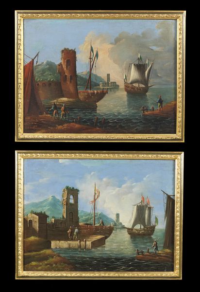 ARTISTA DEL XVIII SECOLO : Coppia di dipinti raffiguranti porti con barche e personaggi  - Asta Asta 379 | ARTE ANTICA E DEL XIX SECOLO - Dipinti antichi e antiquariato  Online - Associazione Nazionale - Case d'Asta italiane