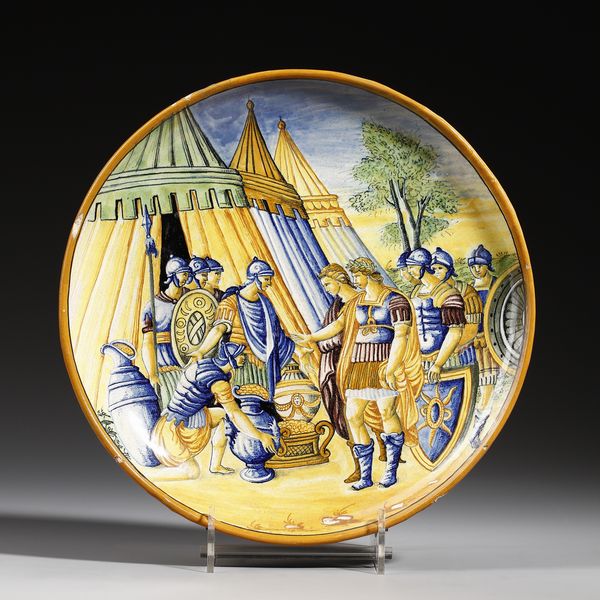 MANIFATTURA PESARESE DEL XX SECOLO : Alzata in maiolica policroma raffigurante le ricchezze dell'accampamento di Dario di Persia presentate ad Alessandro  - Asta Asta 379 | ARTE ANTICA E DEL XIX SECOLO - Dipinti antichi e antiquariato  Online - Associazione Nazionale - Case d'Asta italiane