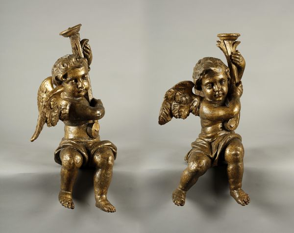 SCULTORE ITALIANO DEL XVIII SECOLO : Coppia di angeli portacero in legno scolpito e dorato  - Asta Asta 379 | ARTE ANTICA E DEL XIX SECOLO - Dipinti antichi e antiquariato  Online - Associazione Nazionale - Case d'Asta italiane