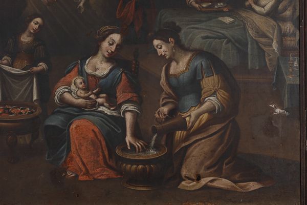 ARTISTA DEL XVII SECOLO : Nativit della Vergine  - Asta Asta 379 | ARTE ANTICA E DEL XIX SECOLO - Dipinti antichi e antiquariato  Online - Associazione Nazionale - Case d'Asta italiane