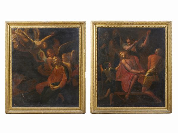 ARTISTA DEL XVII SECOLO : Coppia di dipinti raffiguranti Cristo deriso e il sogno di San Giuseppe  - Asta Asta 379 | ARTE ANTICA E DEL XIX SECOLO - Dipinti antichi e antiquariato  Online - Associazione Nazionale - Case d'Asta italiane