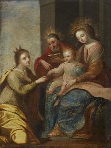 ARTISTA DEL XVII SECOLO - Matrimonio mistico di Santa Caterina d'Alessandria
