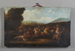 ARTISTA DEL XVII SECOLO : Scena di battaglia  - Asta Asta 379 | ARTE ANTICA E DEL XIX SECOLO - Dipinti antichi e antiquariato  Online - Associazione Nazionale - Case d'Asta italiane