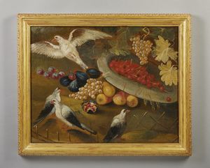 ARTISTA DEL XVIII SECOLO : Natura morta con frutti e colombe  - Asta Asta 379 | ARTE ANTICA E DEL XIX SECOLO - Dipinti antichi e antiquariato  Online - Associazione Nazionale - Case d'Asta italiane