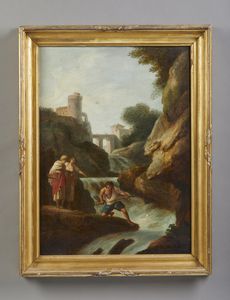 ARTISTA DEL XVIII SECOLO : Paesaggio con torrente e pescatori  - Asta Asta 379 | ARTE ANTICA E DEL XIX SECOLO - Dipinti antichi e antiquariato  Online - Associazione Nazionale - Case d'Asta italiane