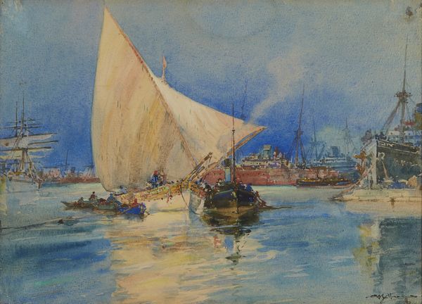 BELTRAME ACHILLE (1871 - 1945) : Porto di Trieste  - Asta Asta 381 | ARTE ANTICA E DEL XIX SECOLO - Dipinti del XIX secolo  Online - Associazione Nazionale - Case d'Asta italiane