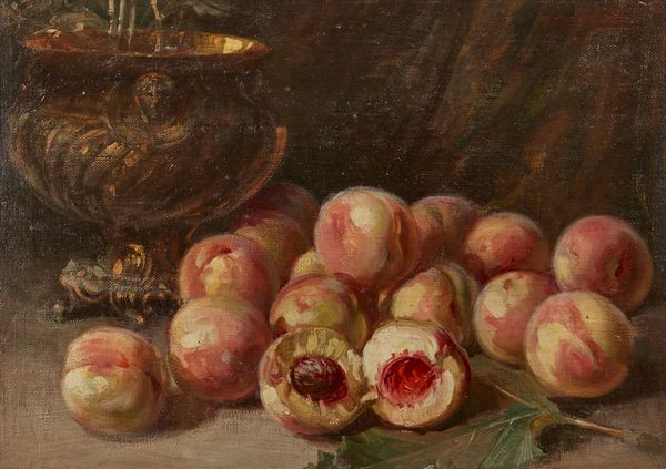 BELTRAME ACHILLE (1871 - 1945) : Natura morta con pesche  - Asta Asta 381 | ARTE ANTICA E DEL XIX SECOLO - Dipinti del XIX secolo  Online - Associazione Nazionale - Case d'Asta italiane