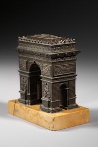 BRONZISTA DEL XIX SECOLO : Arc de Triomphe in bronzo su base in marmo giallo  - Asta Asta 381 | ARTE ANTICA E DEL XIX SECOLO - Dipinti del XIX secolo  Online - Associazione Nazionale - Case d'Asta italiane