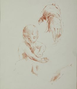 ARTISTA DEL XIX-XX SECOLO : Studio di mani e di figura di bambino  - Asta Asta 381 | ARTE ANTICA E DEL XIX SECOLO - Dipinti del XIX secolo  Online - Associazione Nazionale - Case d'Asta italiane