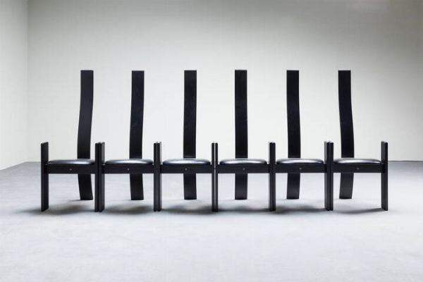 VICO MAGISTRETTI : Sei sedie mod. Golem  - Asta Design e illuminazione - Associazione Nazionale - Case d'Asta italiane