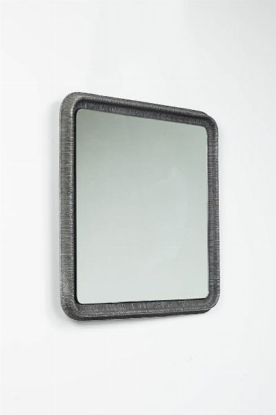 LORENZO BURCHIELLARO : Specchio in fusione di alluminio trattato. Anni '60 cm 71x73  - Asta Design e illuminazione - Associazione Nazionale - Case d'Asta italiane