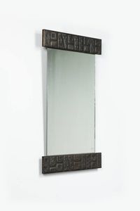 SANT'AMBROGIO DE BERTI - Specchio in legno e bronzo. Anni '60 cm 104x60