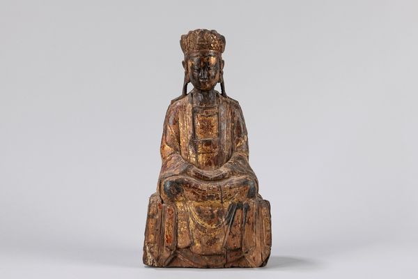 Scultura lignea raffigurante Buddha. Cina, dinastia Ming, secolo XVII  - Asta Arte orientale / 东方艺术 - Associazione Nazionale - Case d'Asta italiane