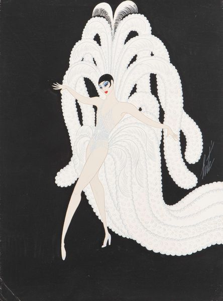 Erté (Romain de Tirtoff) : La Danseuse du Cancan  - Asta Arte figurativa tra XIX e XX Secolo - Associazione Nazionale - Case d'Asta italiane