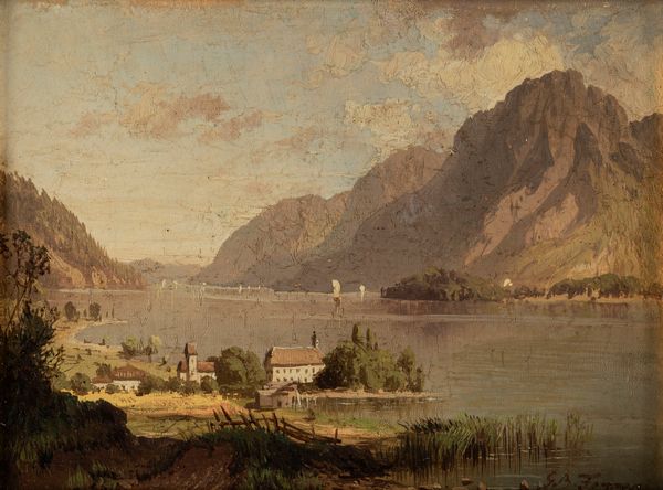 GIOVANNI BATTISTA FERRARI : Scorcio del lago di Lugano  - Asta Arte figurativa tra XIX e XX Secolo - Associazione Nazionale - Case d'Asta italiane