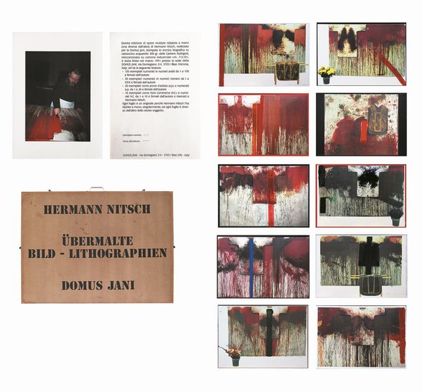 Hermann Nitsch : Ubermalte Bild - Lithographien, Domus Jani  - Asta Arte Moderna e Contemporanea - Associazione Nazionale - Case d'Asta italiane