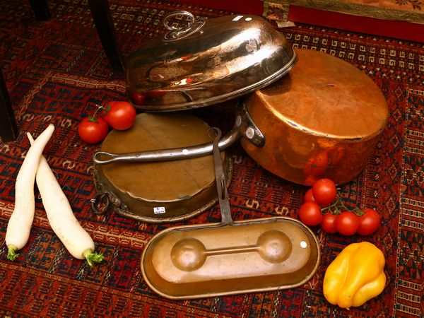 Lotto di accessori da cucina in rame e metallo argentato  - Asta L'arte di arredare - Associazione Nazionale - Case d'Asta italiane