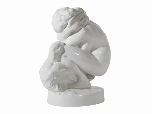 Leda e il cigno, Ernst Wenk per Rosenthal  - Asta L'arte di arredare - Associazione Nazionale - Case d'Asta italiane