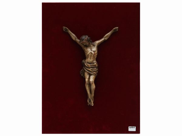 Cristo in legno intagliato e laccato  - Asta L'arte di arredare - Associazione Nazionale - Case d'Asta italiane