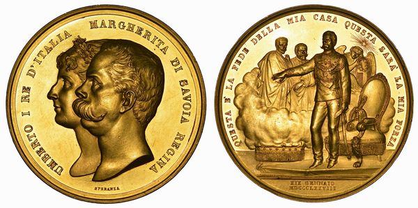 REGNO D'ITALIA. UMBERTO I, 1878-1900. Medaglia in oro per l'Incoronazione 1878.  - Asta Numismatica - Associazione Nazionale - Case d'Asta italiane