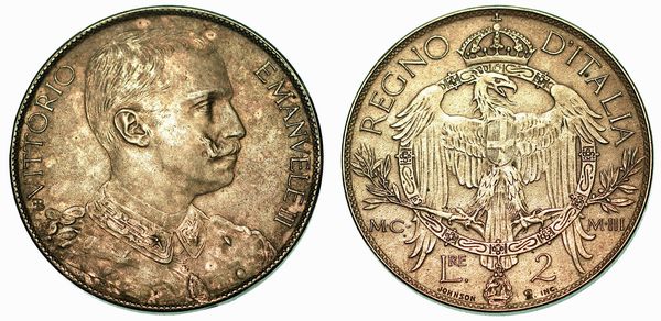 REGNO D'ITALIA. VITTORIO EMANUELE III DI SAVOIA, 1900-1946. 2 Lire 1903. PROVA JOHNSON.  - Asta Numismatica - Associazione Nazionale - Case d'Asta italiane