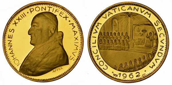 VATICANO. GIOVANNI XXIII, 1958-1963. Medaglia in oro. Secondo Concilio Ecumenico Vaticano, 1962.  - Asta Numismatica - Associazione Nazionale - Case d'Asta italiane