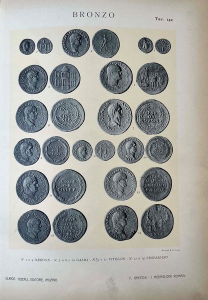 GNECCHI F. I medaglioni romani. Volume primo. Oro ed argento. Volume secondo. Bronzo. Parte prima: Gran modulo. Volume terzo. Bronzo. Parte seconda: Moduli minori. Parte terza: Medaglioni del senato.  - Asta Numismatica - Associazione Nazionale - Case d'Asta italiane