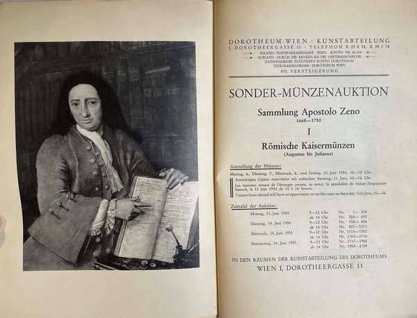 DOROTHEUM. Sammlung APOSTOLO ZENO. I. Rmische Kaisermnzen (Augustus bis Julianus). Vienna, 13-16 Giugno 1955.  - Asta Numismatica - Associazione Nazionale - Case d'Asta italiane