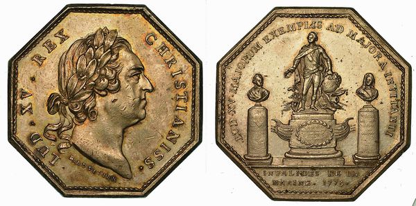 FRANCIA. LOUIS XV, 1715-1774. Gettone ottagonale 1773. Per gli Invalidi della Marina.  - Asta Numismatica - Associazione Nazionale - Case d'Asta italiane