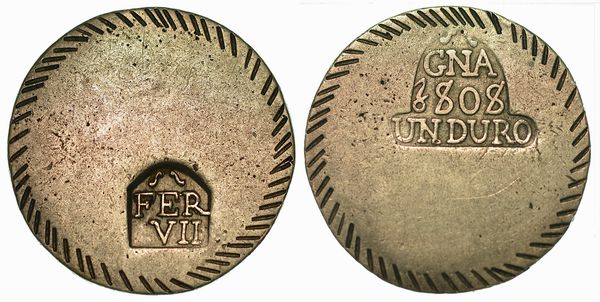 SPAGNA. FERNANDO VII, 1808-1833. Duro 1808. Girona.  - Asta Numismatica - Associazione Nazionale - Case d'Asta italiane