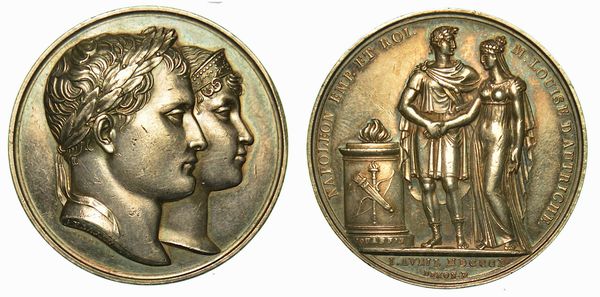 NAPOLEONE I, 1805-1814. Medaglia in argento 1810. Cerimonie per il matrimonio di Napoleone con Maria Luigia d'Austria.  - Asta Numismatica - Associazione Nazionale - Case d'Asta italiane