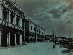 Carlo Naya, Attribuito a - Venezia al chiaro di luna, Palazzo Ducale