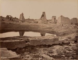 Félix Bonfils - Karnak, Vue gnrale des ruines ; Temple de Touthms III