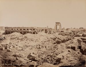 Félix Bonfils : Karnak, Vue gnrale des ruines ; Temple de Touthms III  - Asta Fotografia: Under 1K - Associazione Nazionale - Case d'Asta italiane